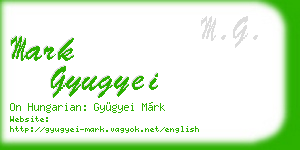 mark gyugyei business card